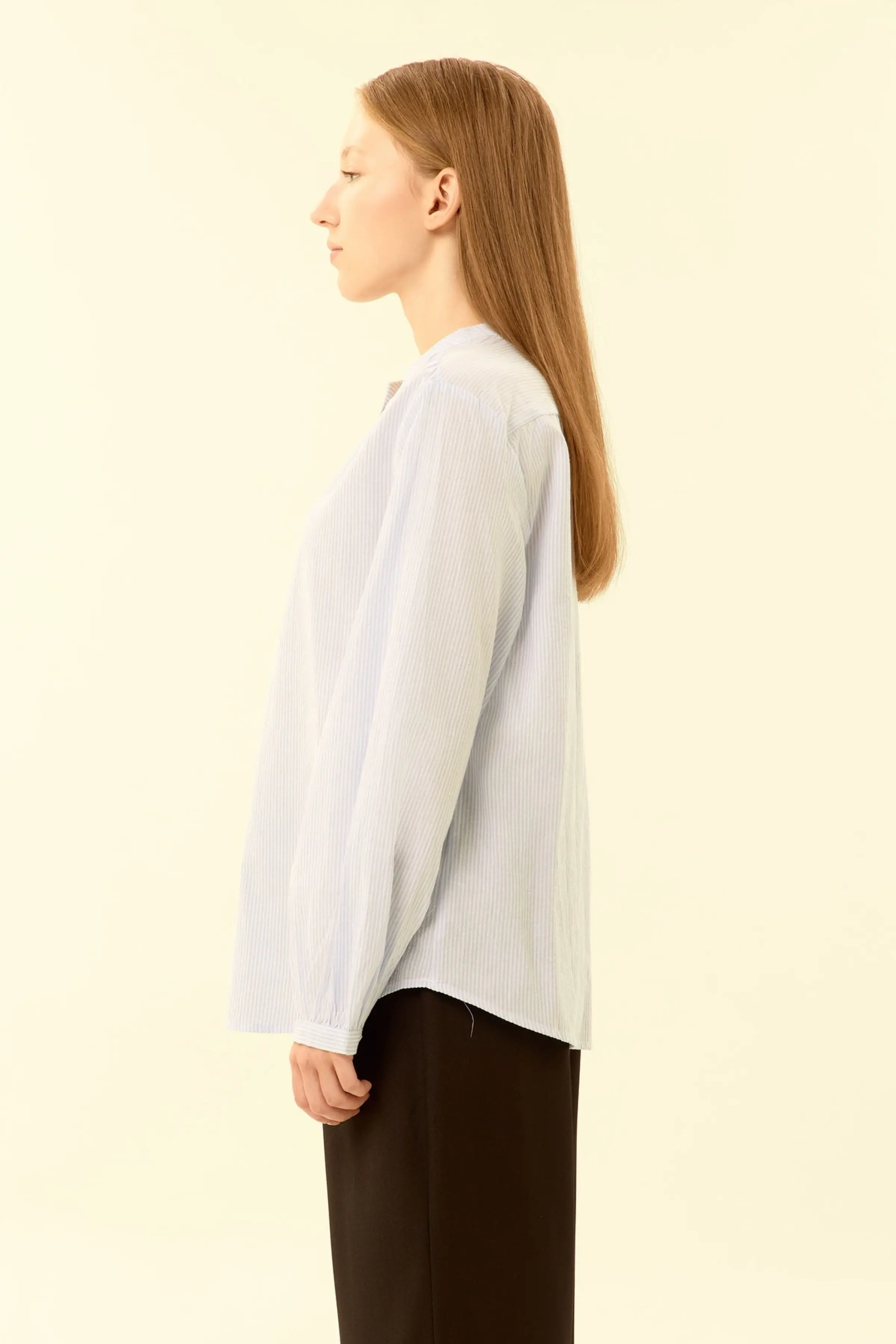 Блузка бело-голубая полоска для женщин 46251-47 28