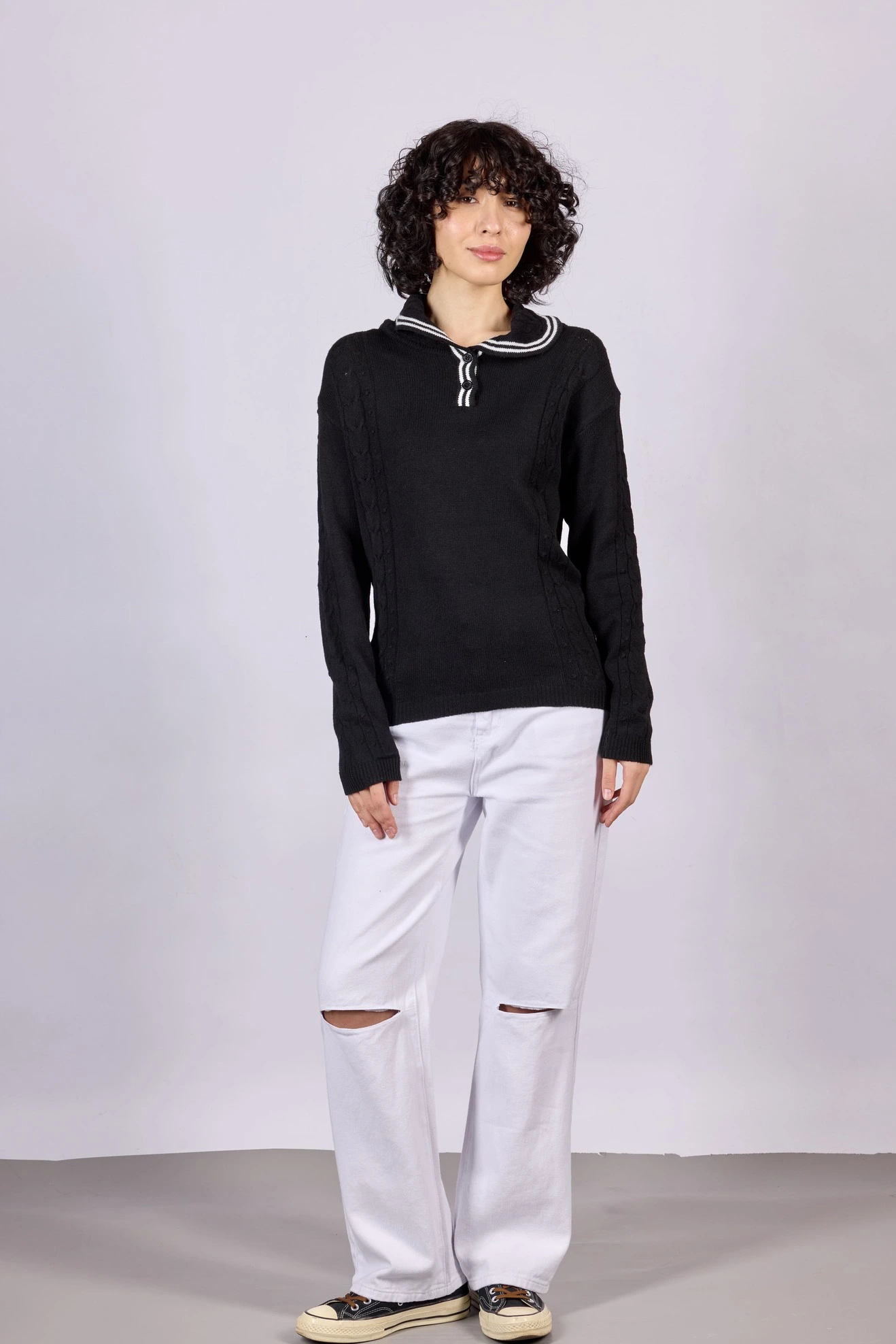 Джемпер черный для женщин 44100-1 60