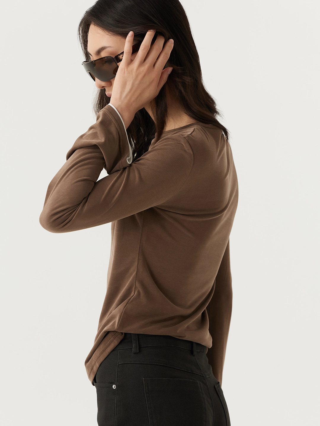 Лонгслив коричневый для женщин 48165-13 59