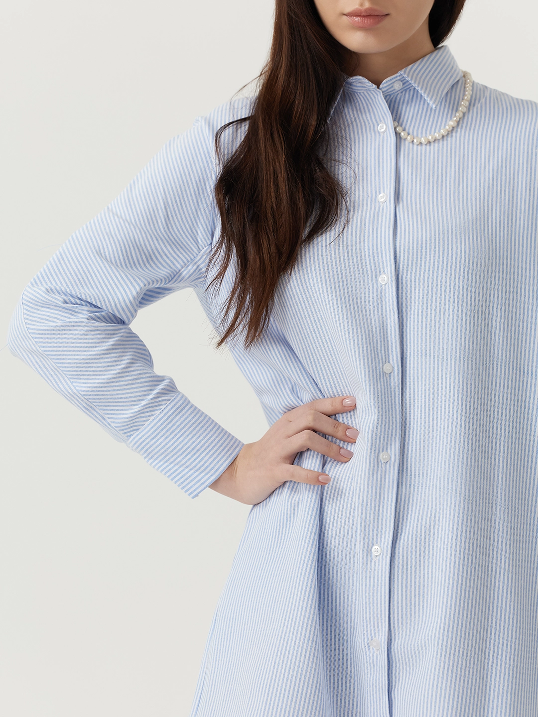 Платье бело-голубая полоска для женщин 48190-47 54