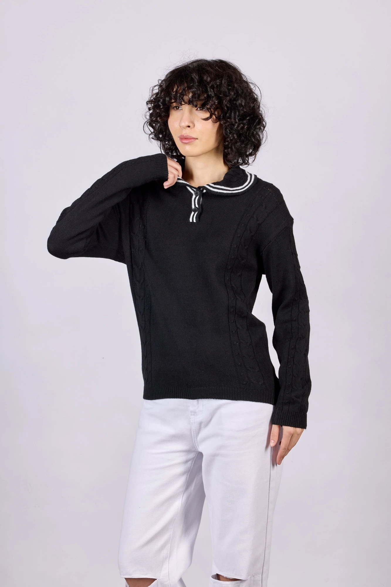 Джемпер черный для женщин 44100-1 60