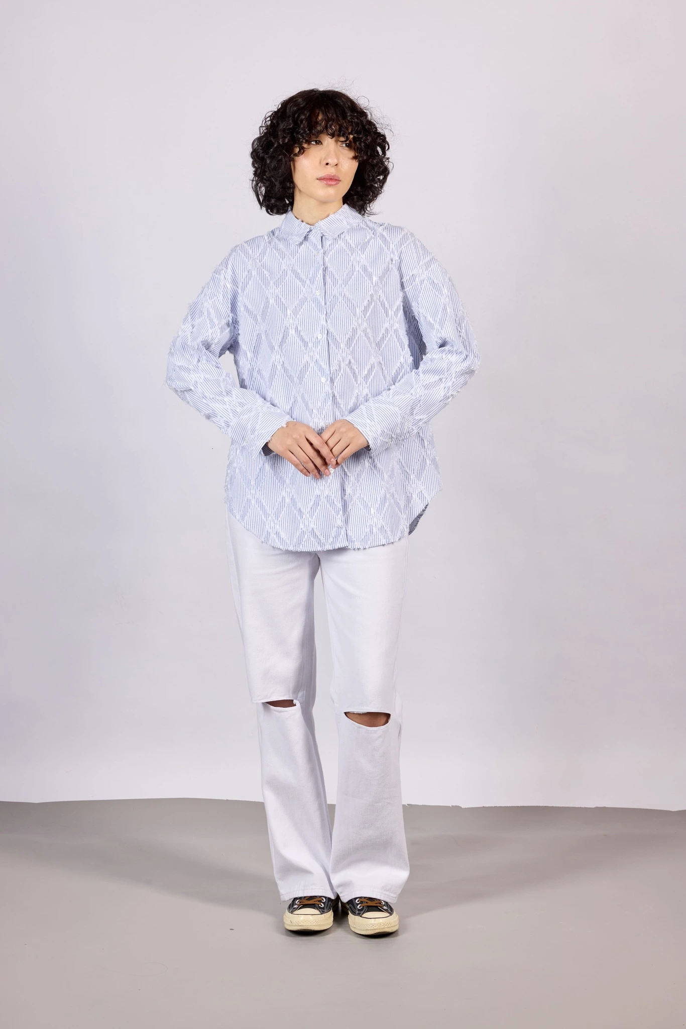 Рубашка зеленая клетка для женщин 44248-277 66