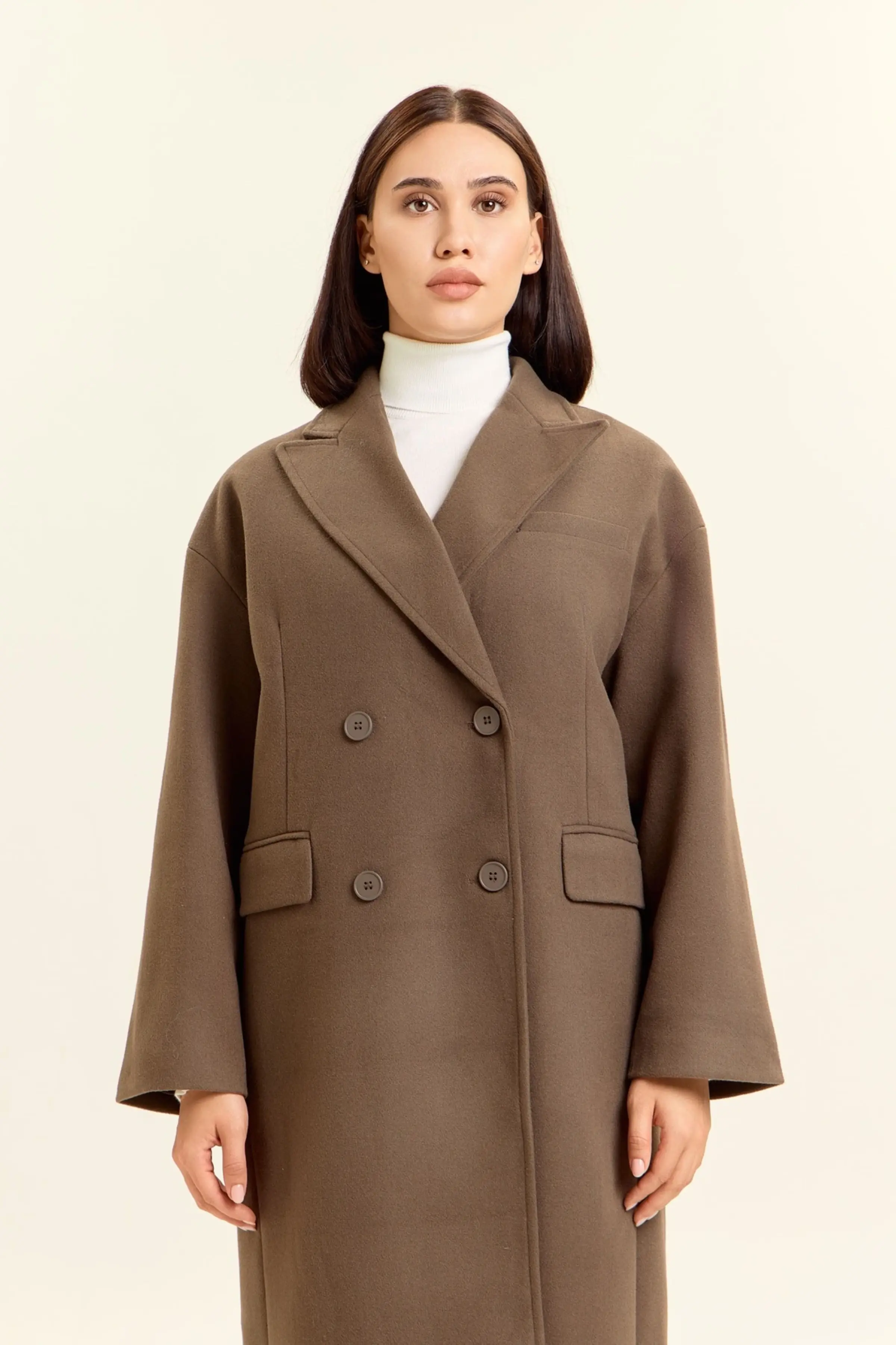 Пальто коричневый для женщин 47110-13 53