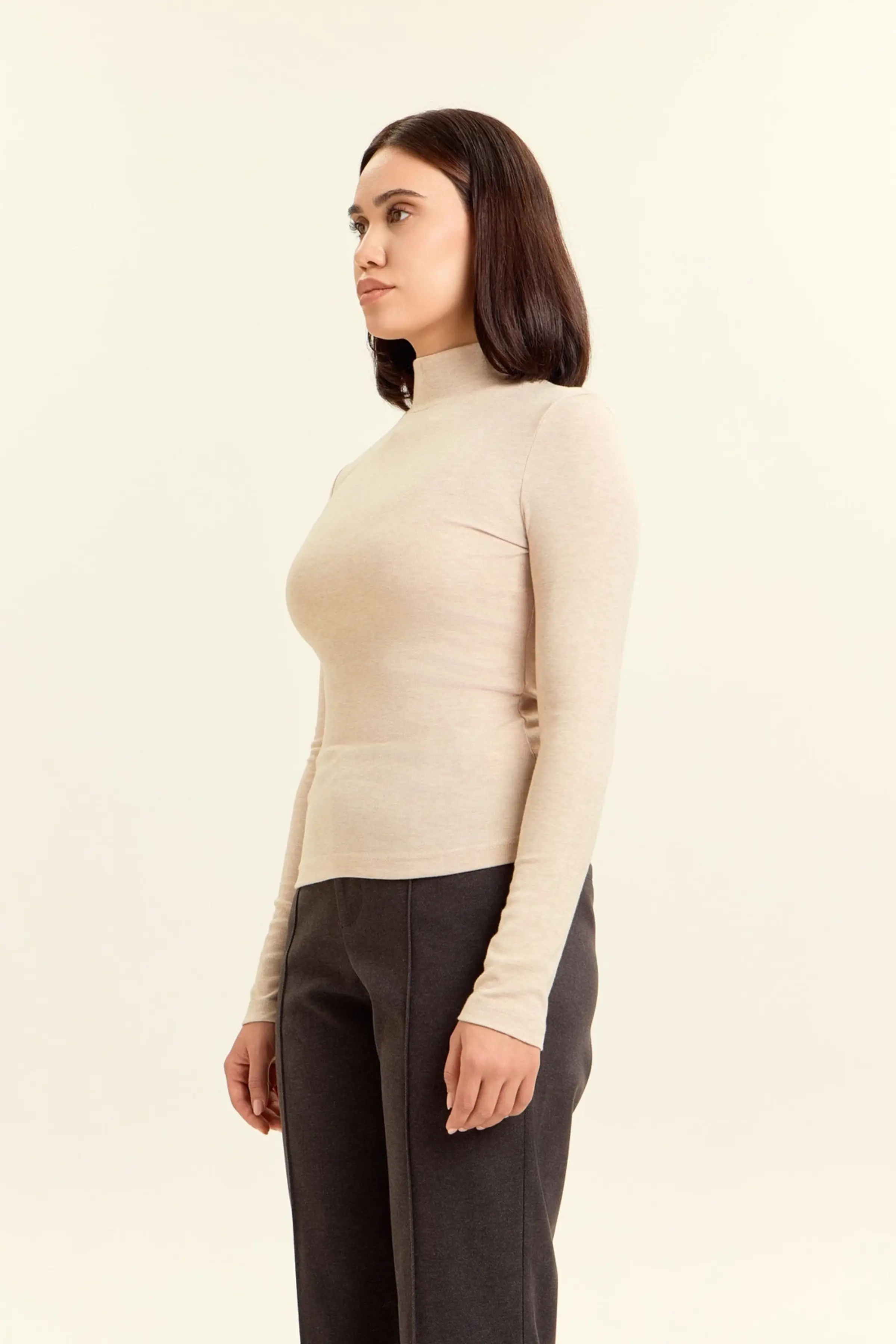 Лонгслив коричневый для женщин 47224-13 59