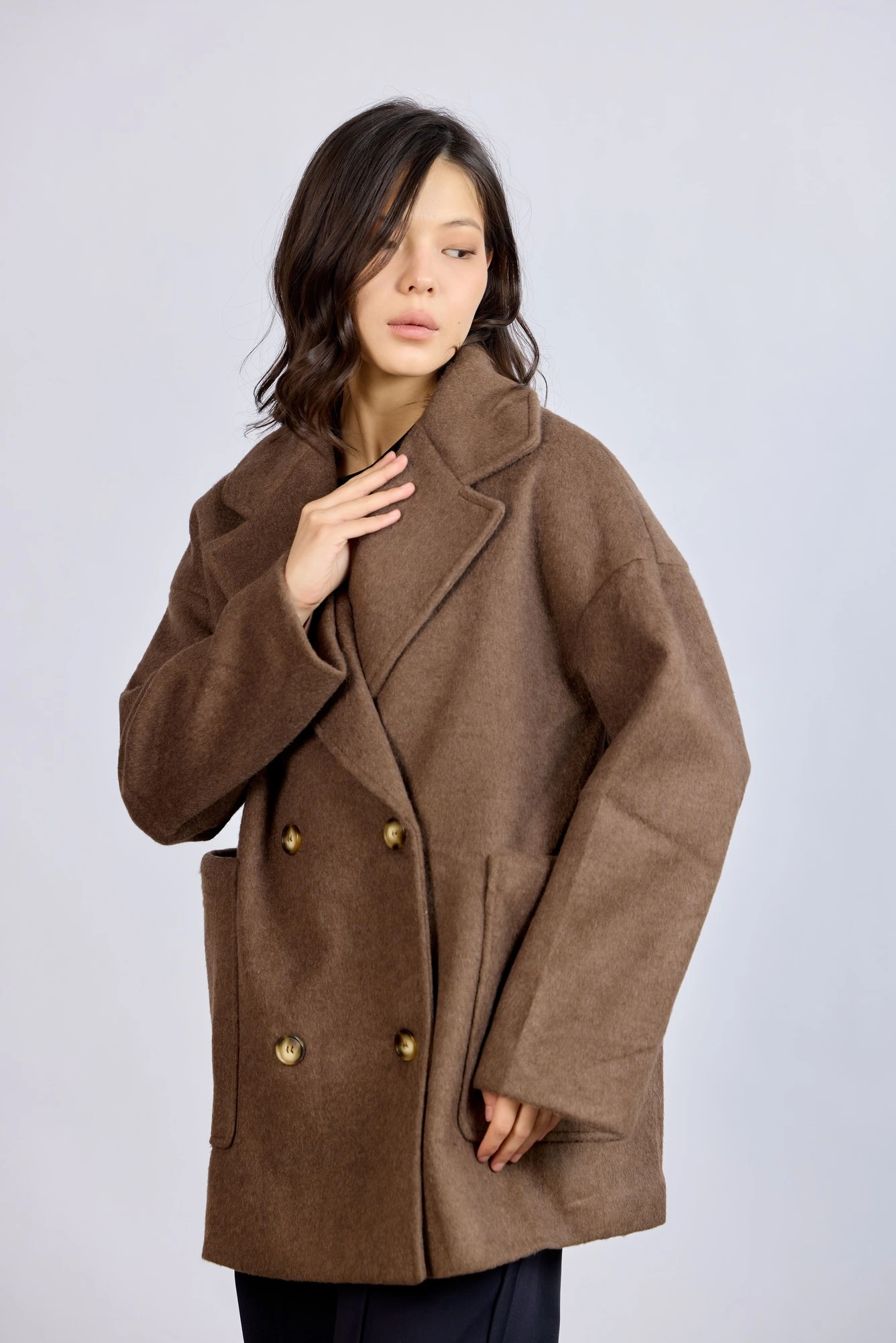Пальто коричневый для женщин 43425-13 53