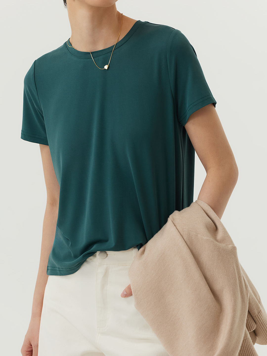 Футболка темно-зеленый для женщин 48132-20 67