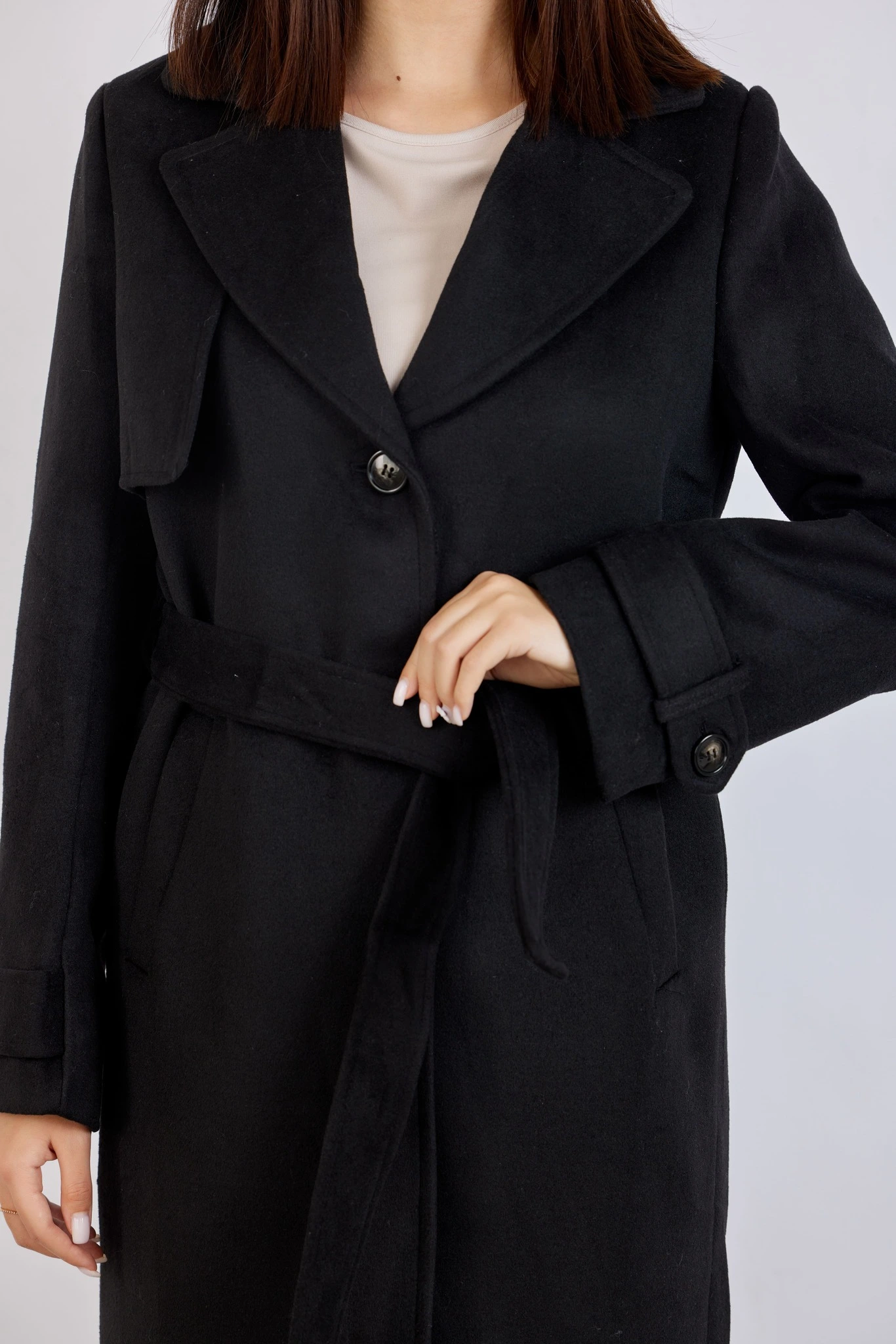 Пальто черный для женщин 43423-1 53