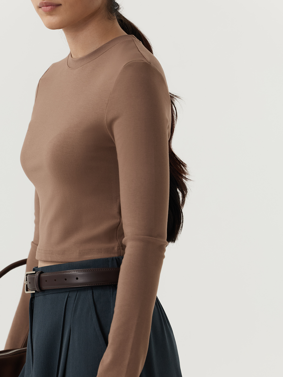 Лонгслив коричневый для женщин 48267-13 59