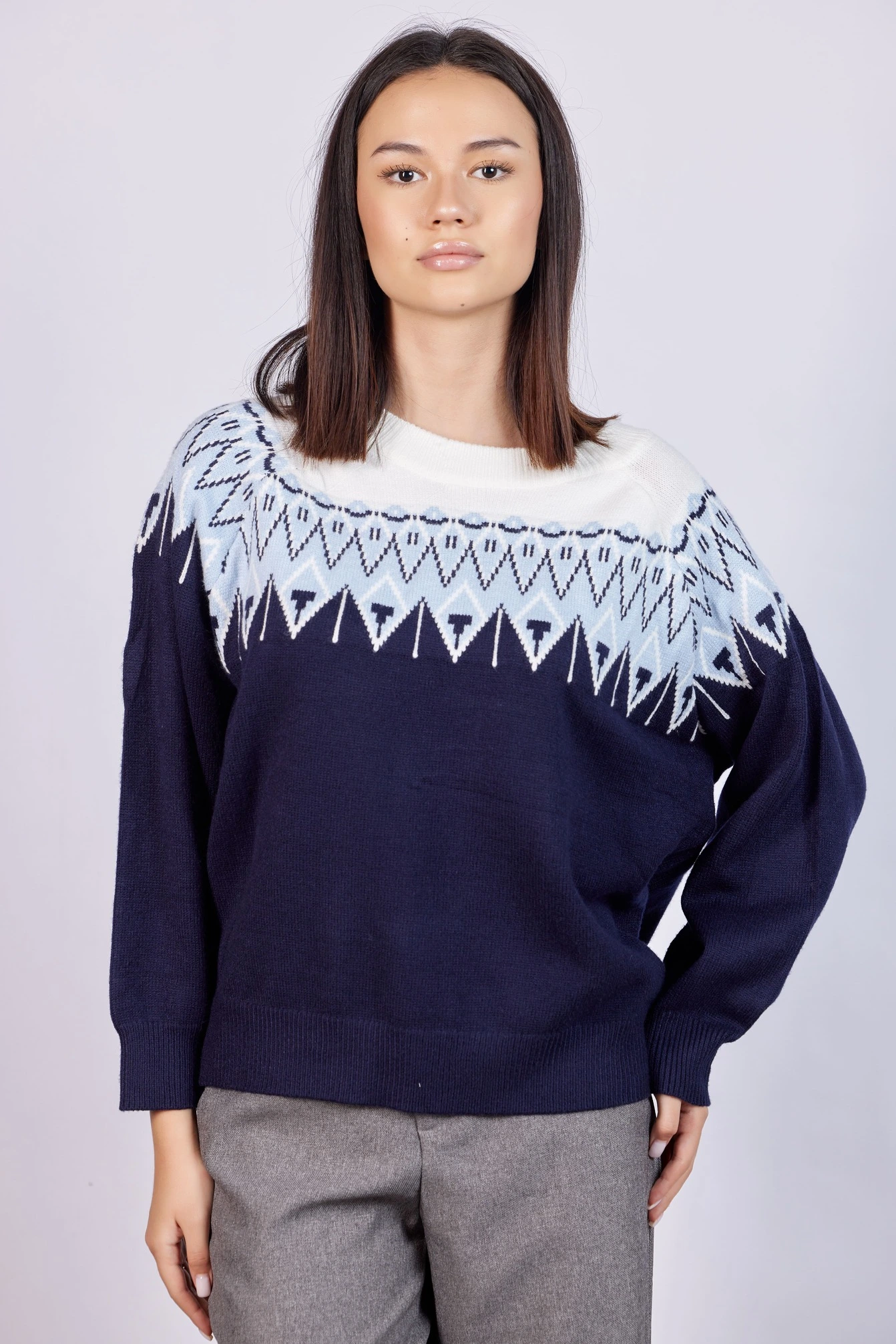 Свитер темно-синий для женщин 43182-18 65