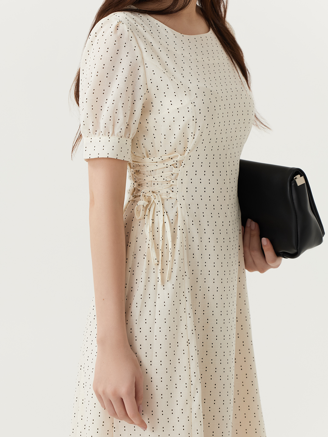 Платье белый в черный горошек  для женщин 48216-297 54