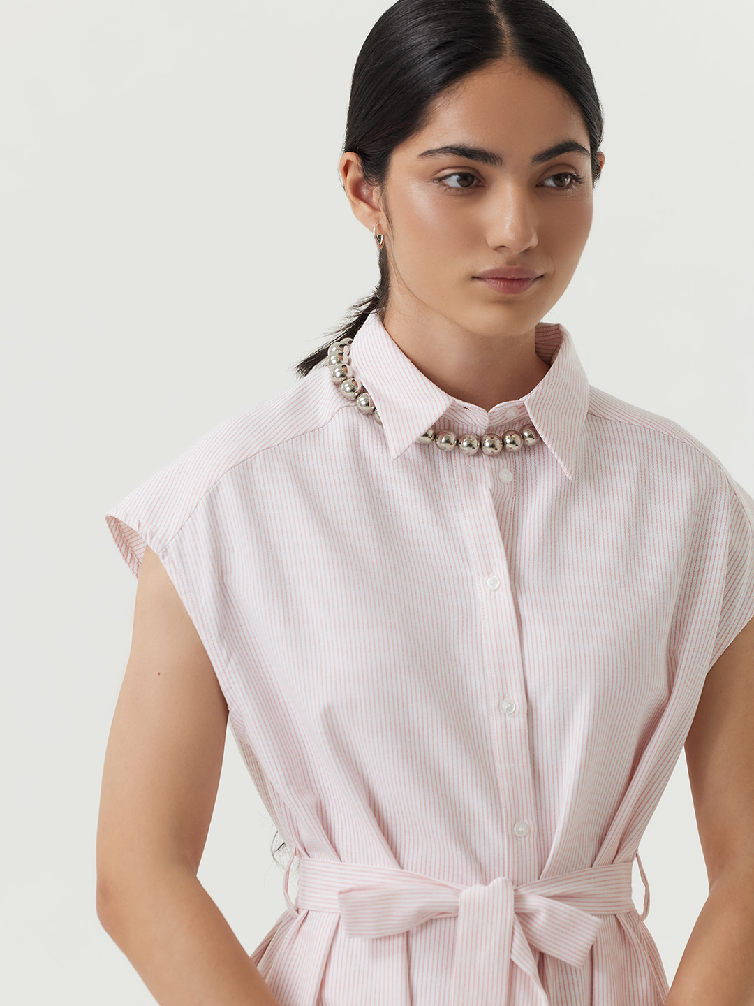 Платье бело-розовая полоска для женщин 48153-51 54