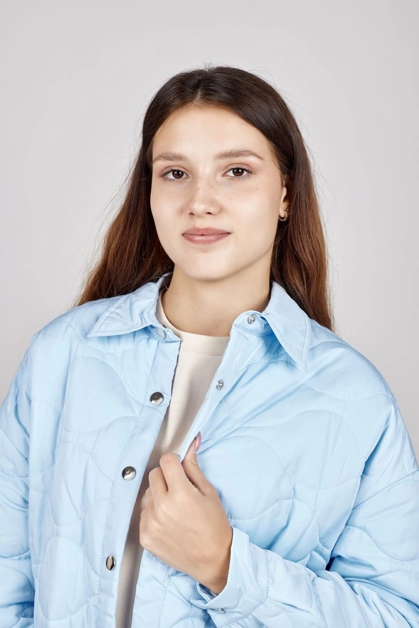 Демисезонная куртка голубой для женщин 352/451/34243-10 69