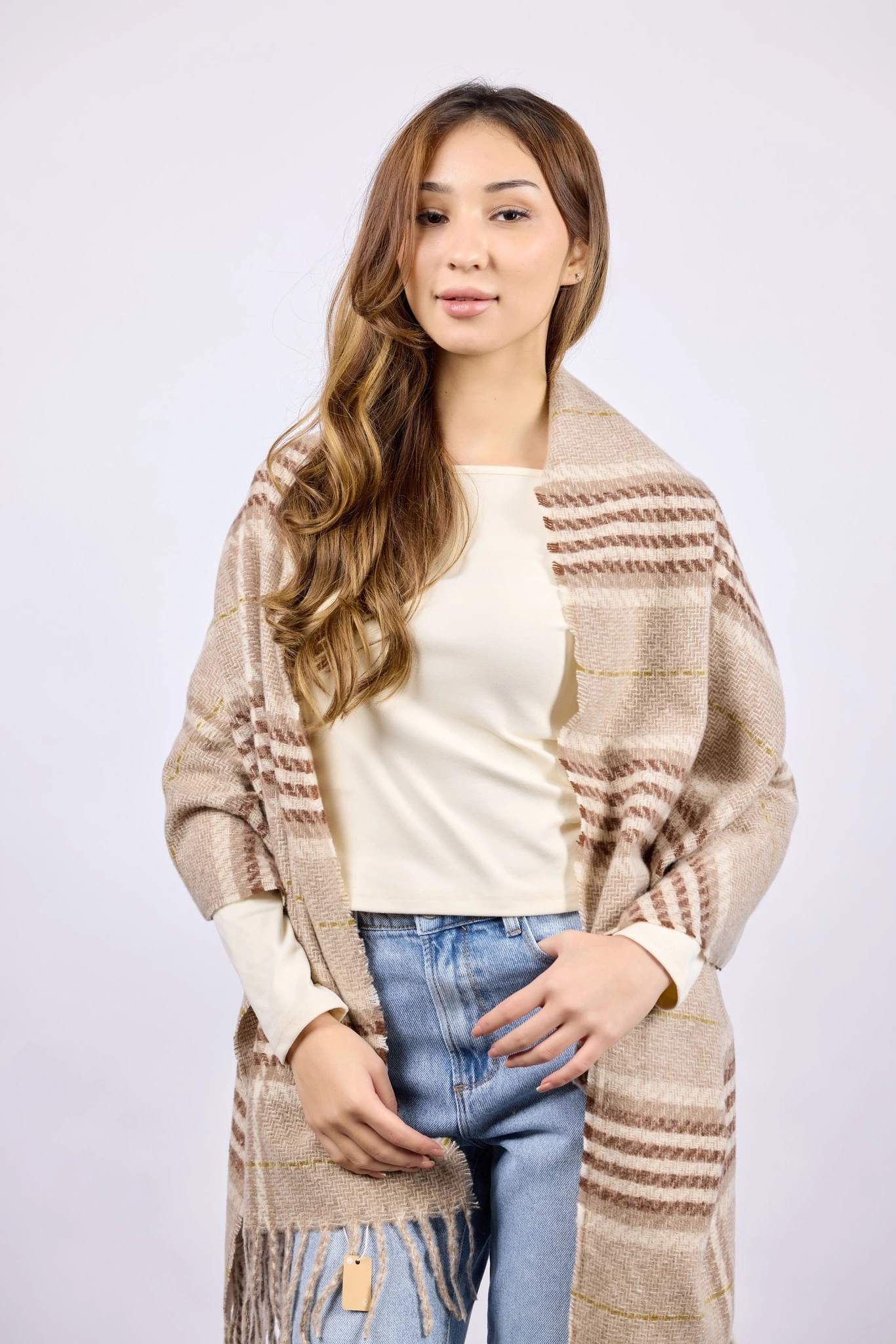 Шарф айвори для женщин N-065-234 27