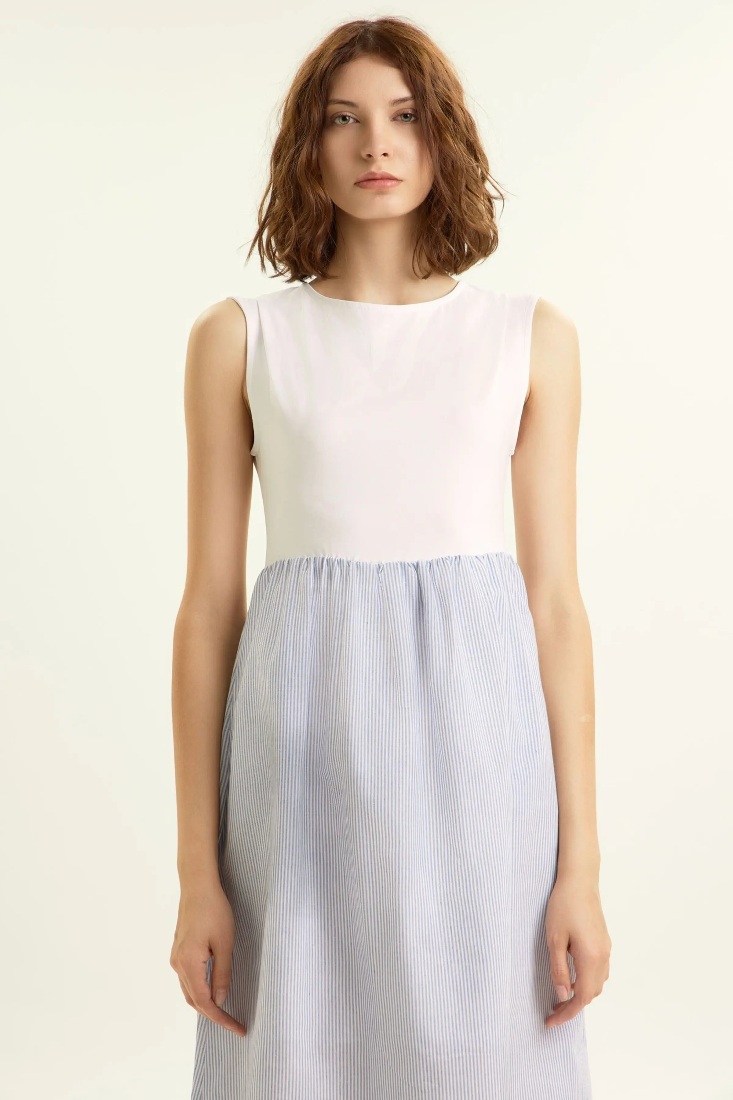 Платье бело-голубая полоска для женщин 45200-47 54