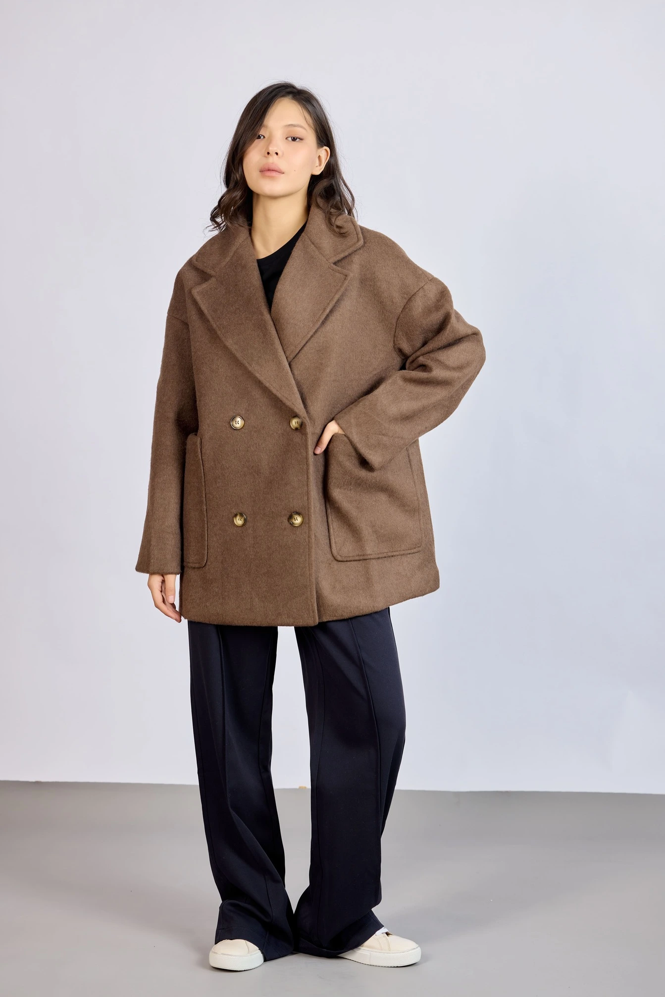 Пальто коричневый для женщин 43425-13 53