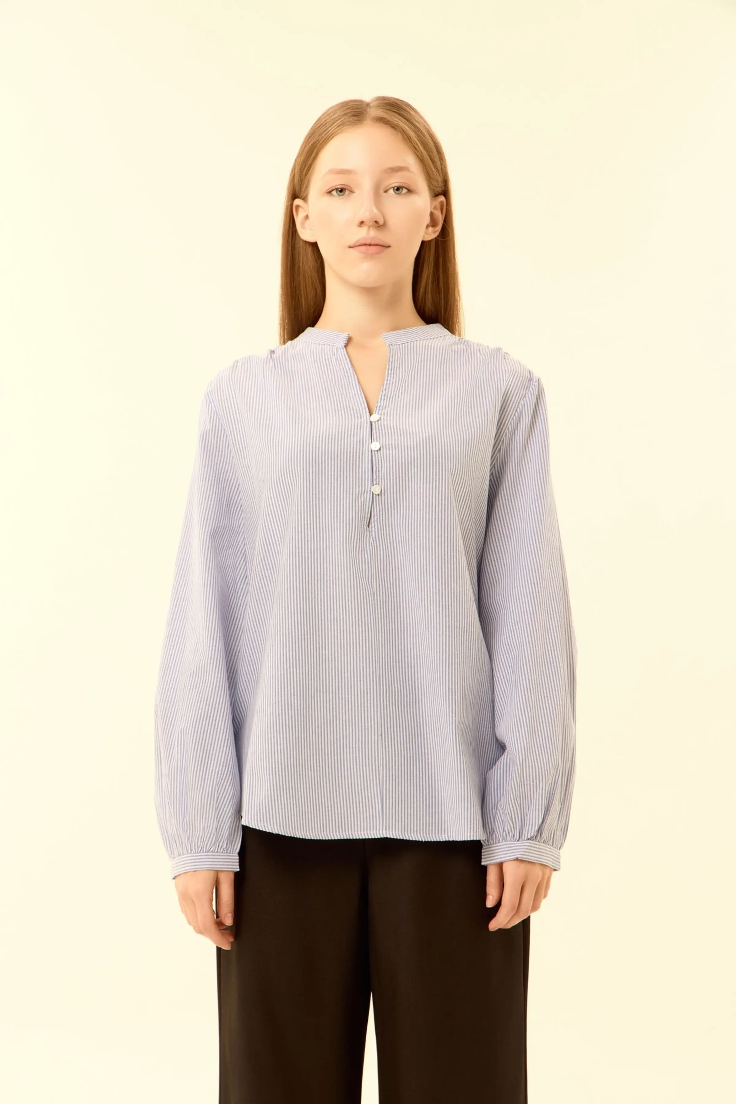 Блузка бело-синяя полоска для женщин 46251-48 28