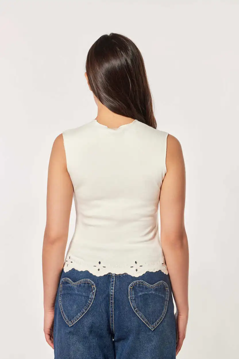 Топ белый для женщин 44222-4 46