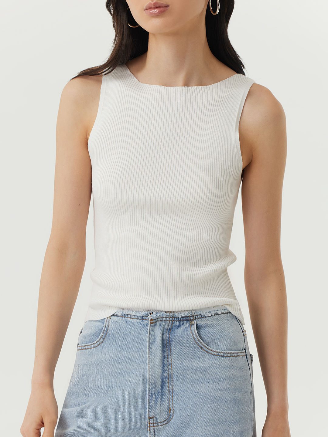 Топ белый для женщин 48124-4 46