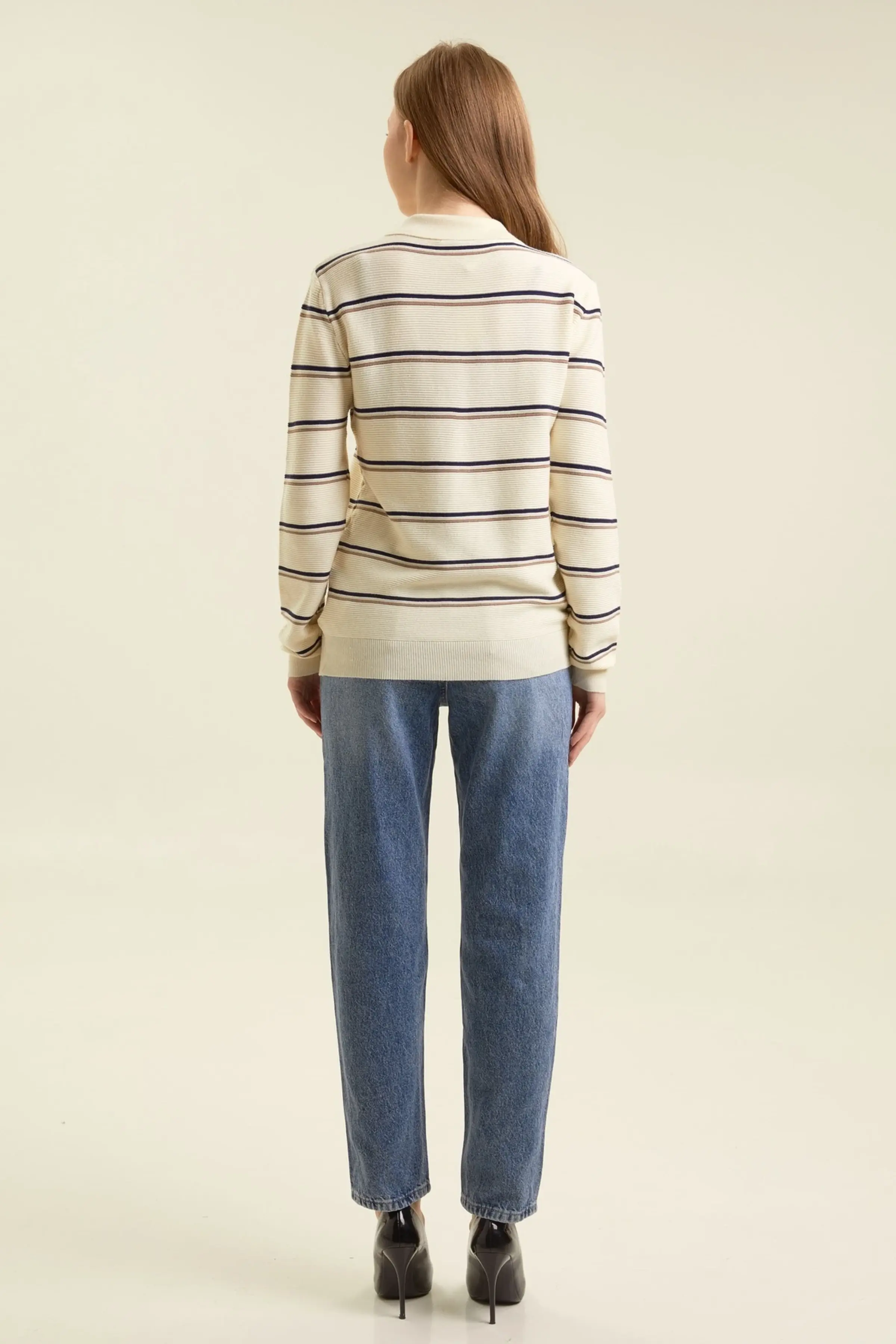 Джемпер сине-бежевая полоска для женщин 47239-296 60