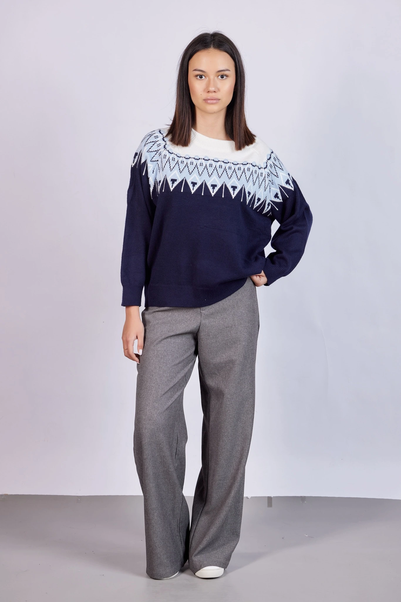 Свитер темно-синий для женщин 43182-18 65