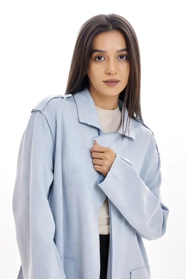 Плащ голубой для женщин 353/521/38279-10 49