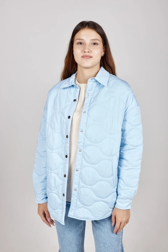 Демисезонная куртка голубой для женщин 352/451/34243-10 69