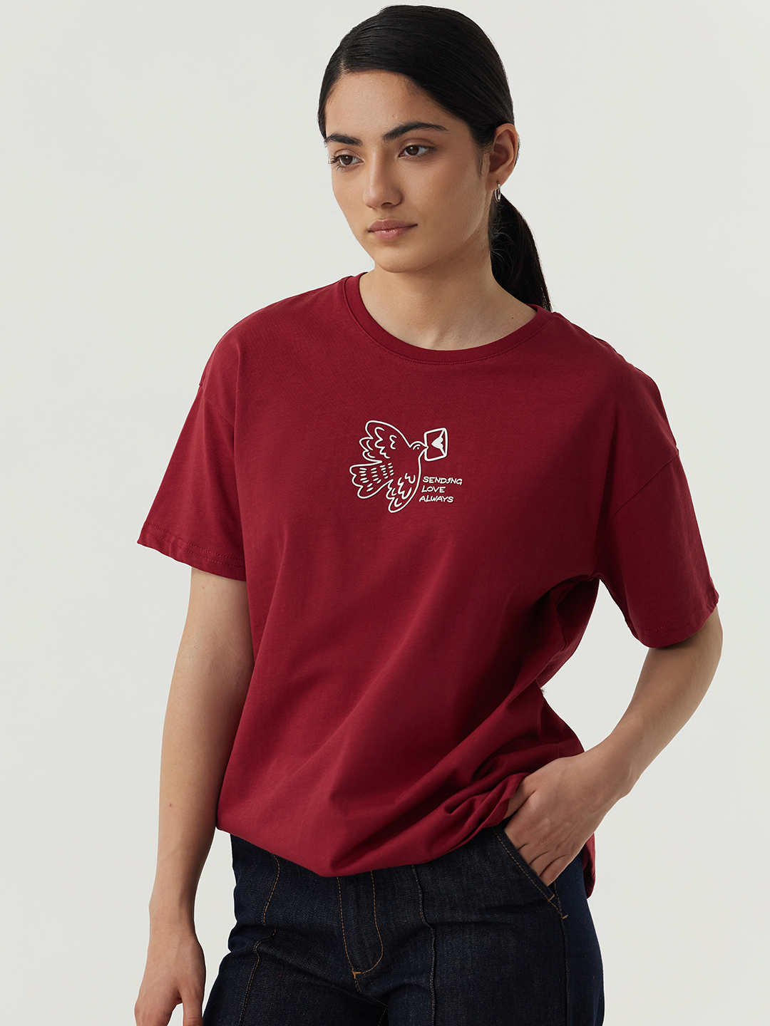 Футболка бордовый для женщин 48277-67 67