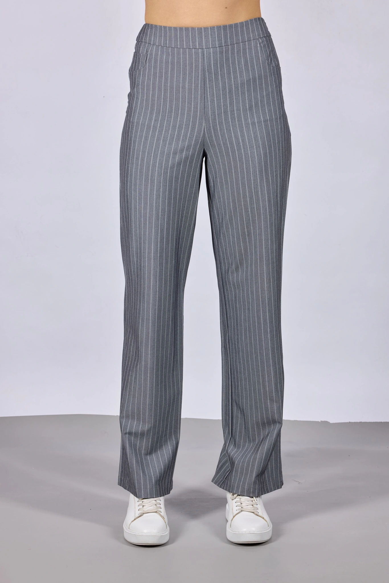 Брюки бело-серая полоска для женщин 44110-49 71