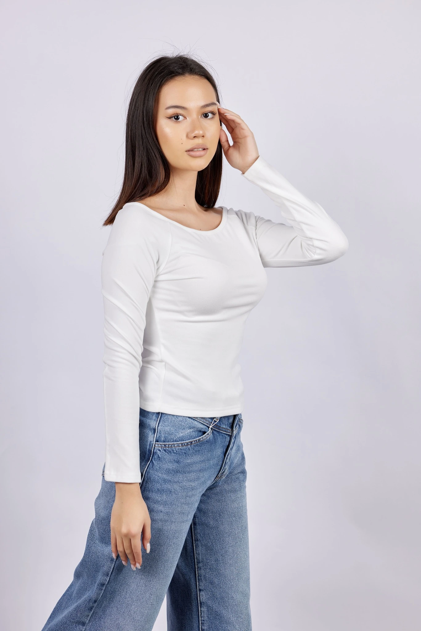 Лонгслив белый для женщин 43231-4 59