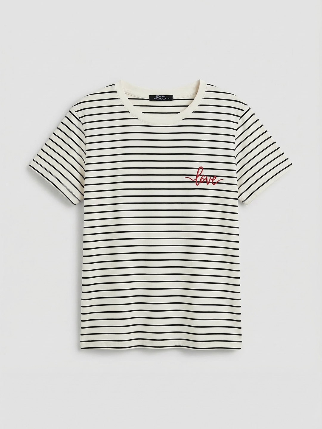 Футболка бело-черная полоска для женщин 48279-46 67