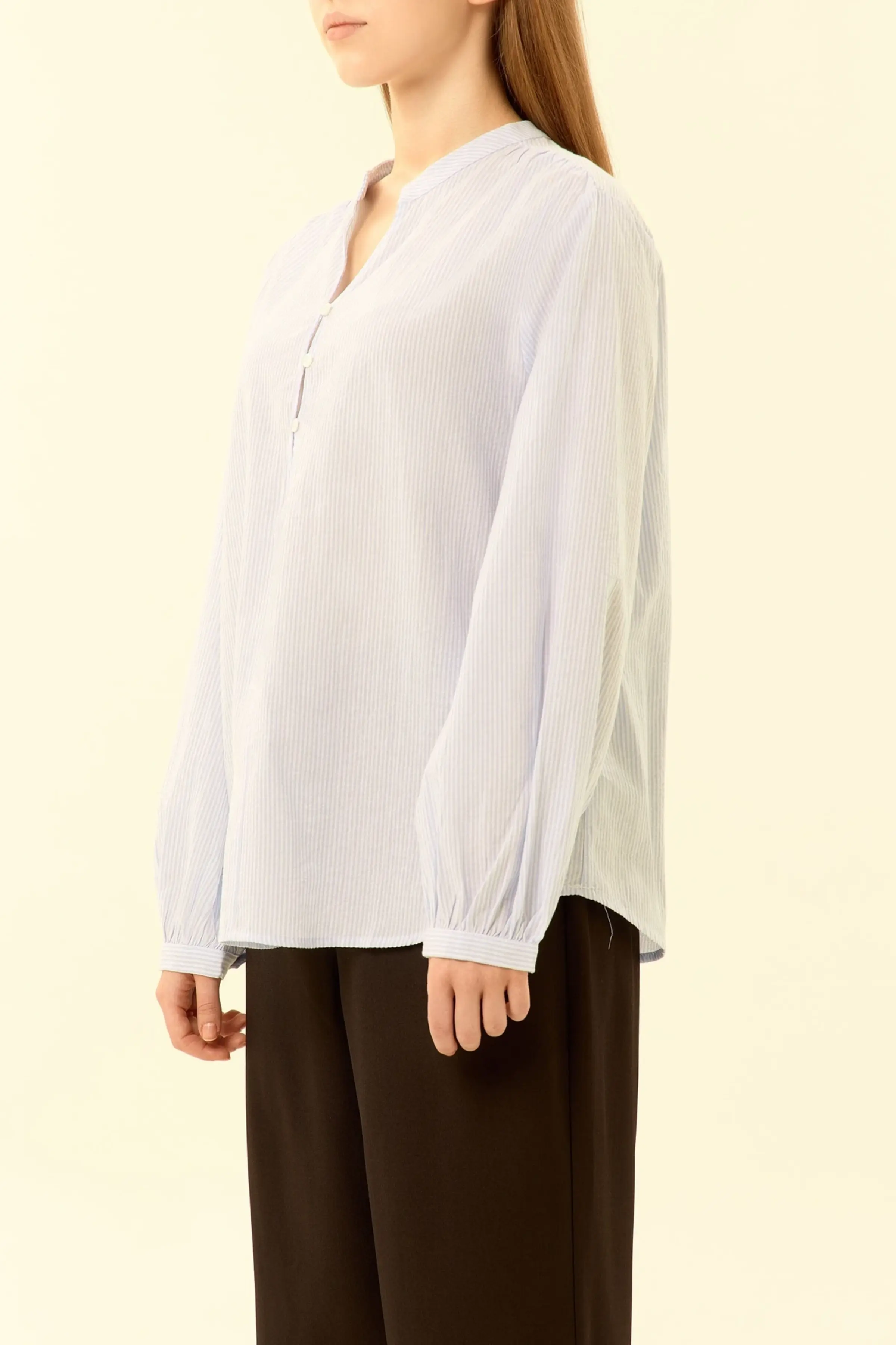 Блузка бело-голубая полоска для женщин 46251-47 28