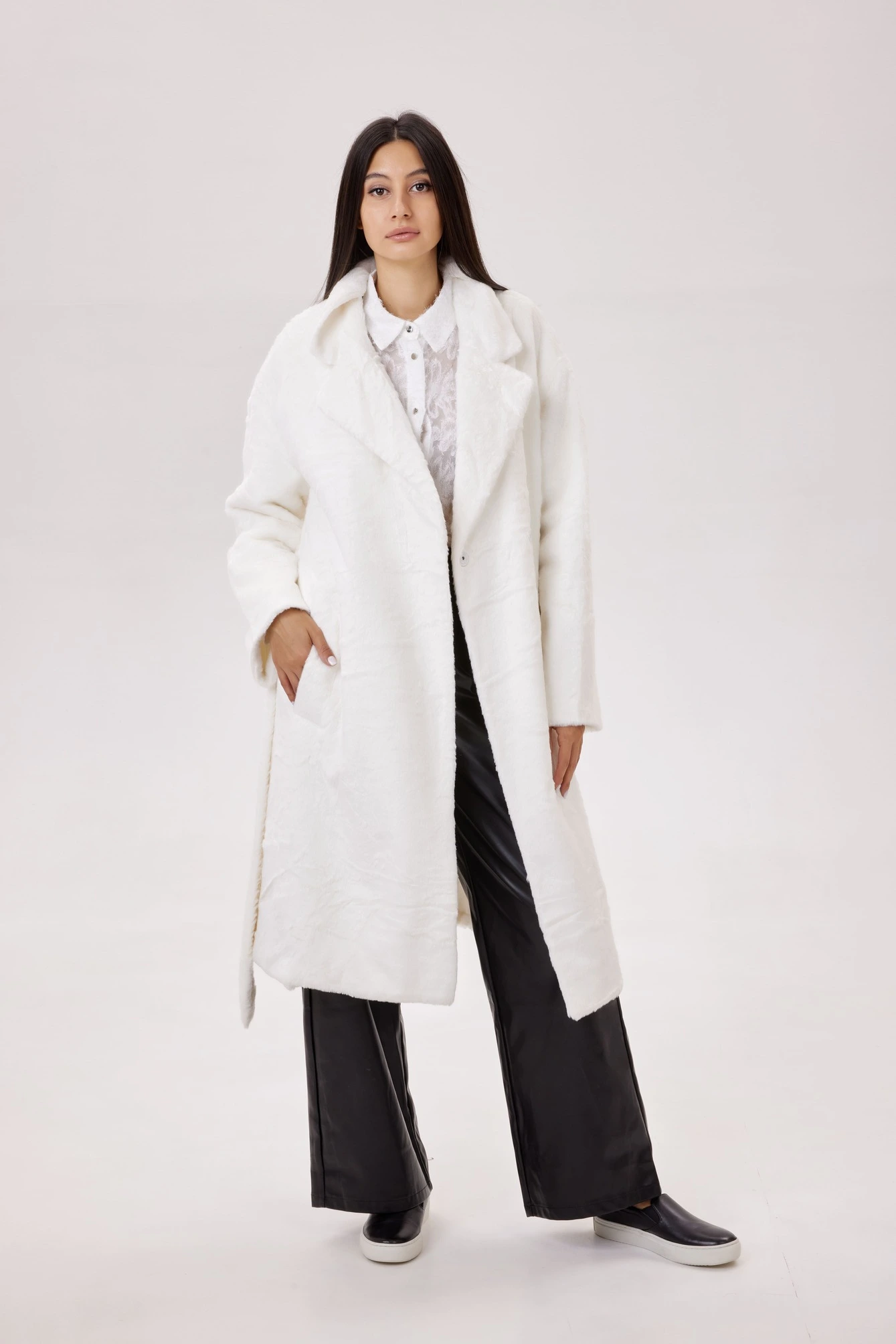 Пальто белый для женщин 39291-4 53
