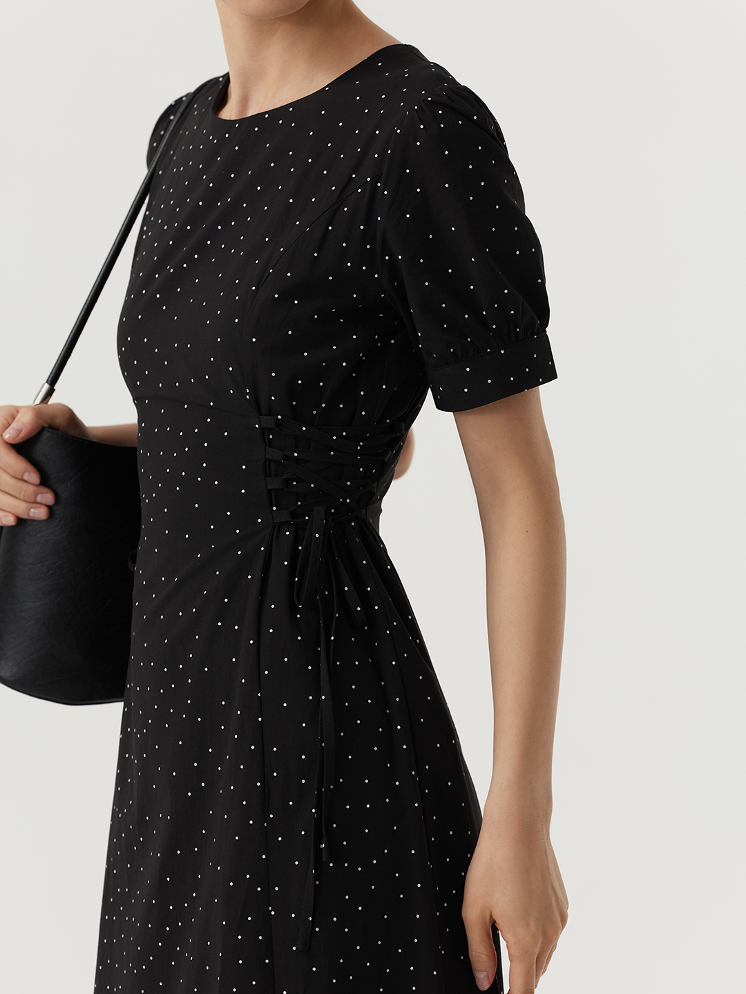 Платье черный в белый горошек  для женщин 48216-298 54