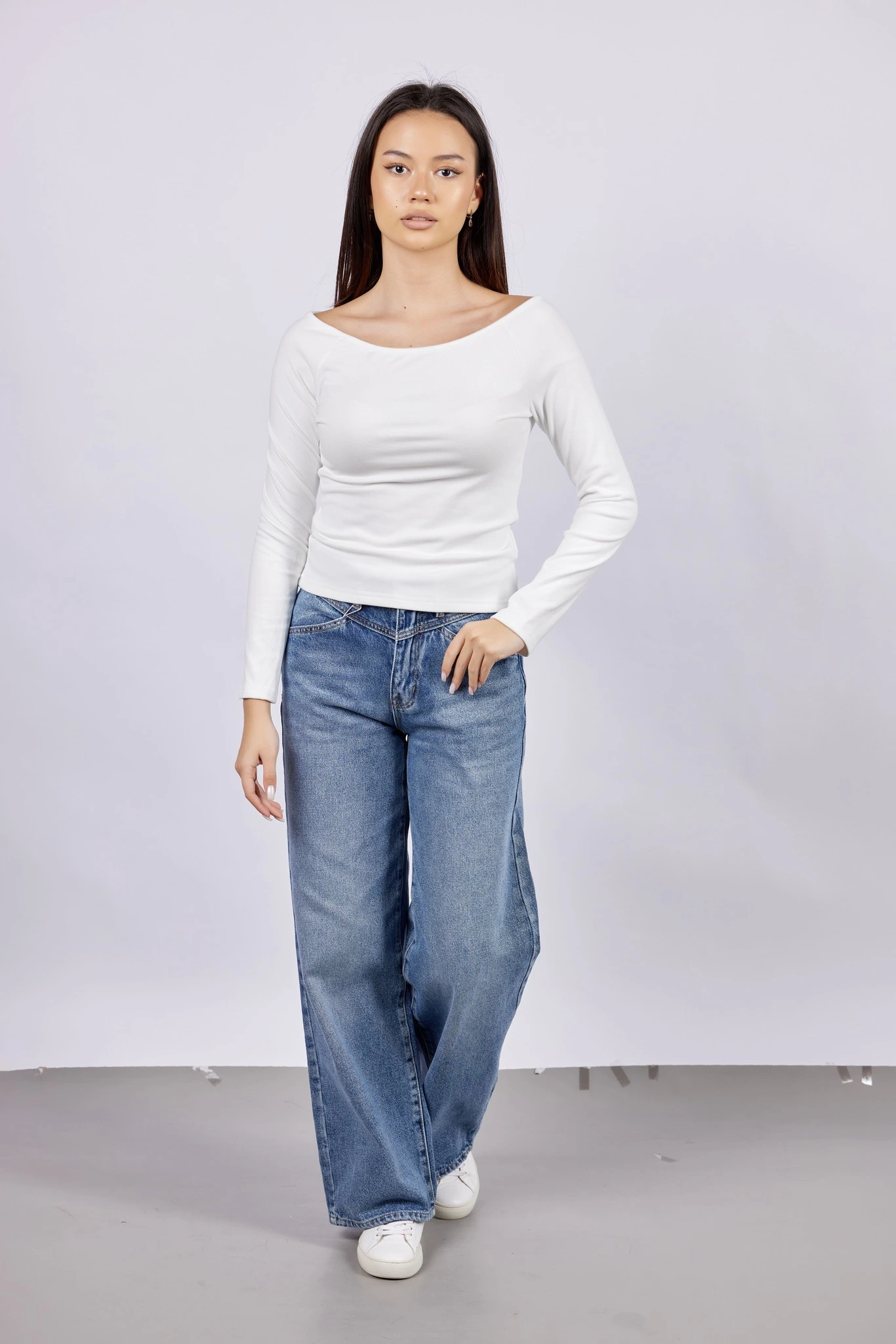 Лонгслив белый для женщин 43231-4 59