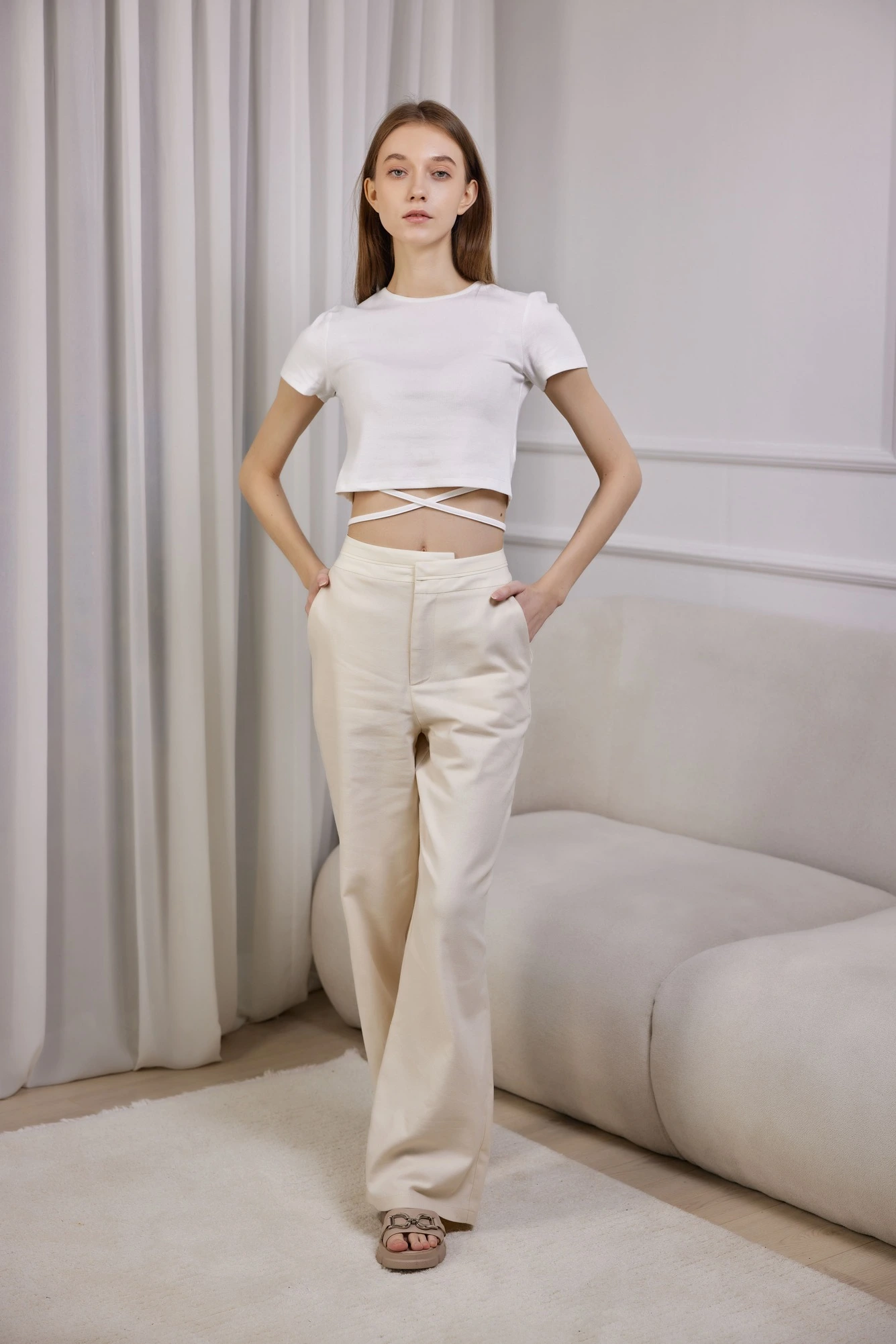 Брюки бежевый для женщин 41108-15 71