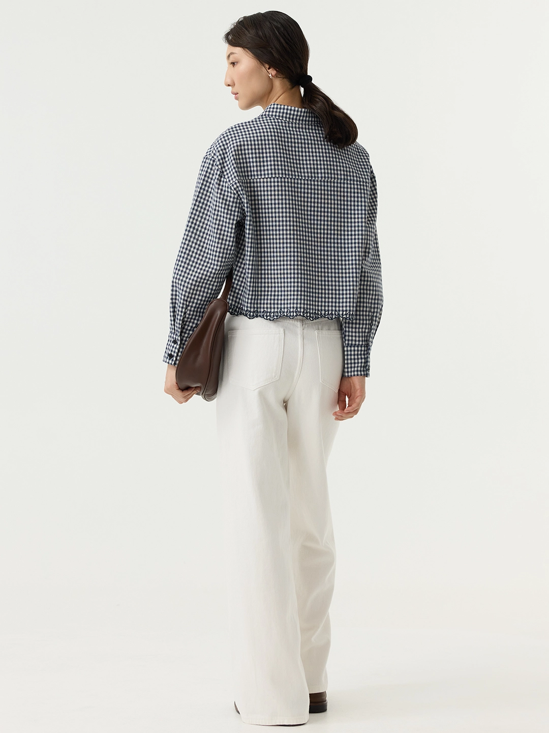 Рубашка бело-синяя клетка для женщин 48256-103 66