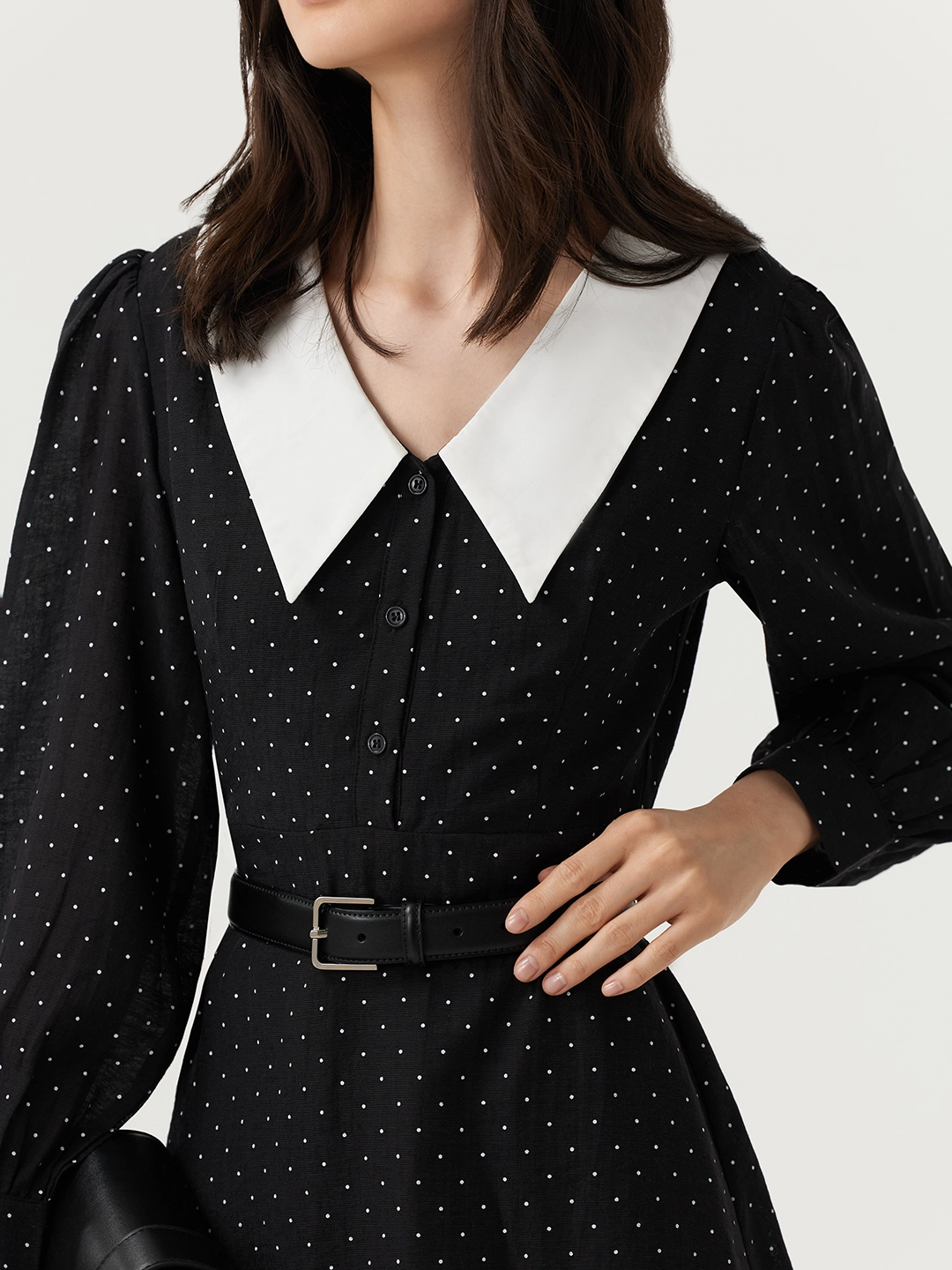 Платье черный в белый горошек  для женщин 48228-298 54