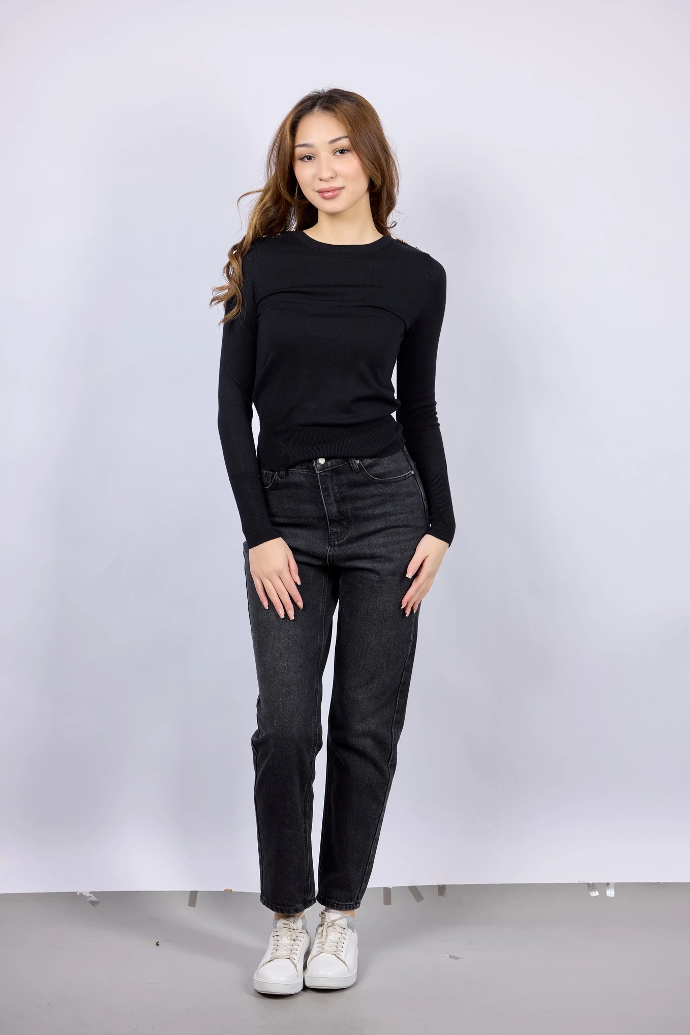 Джемпер черный для женщин 43157-1 60