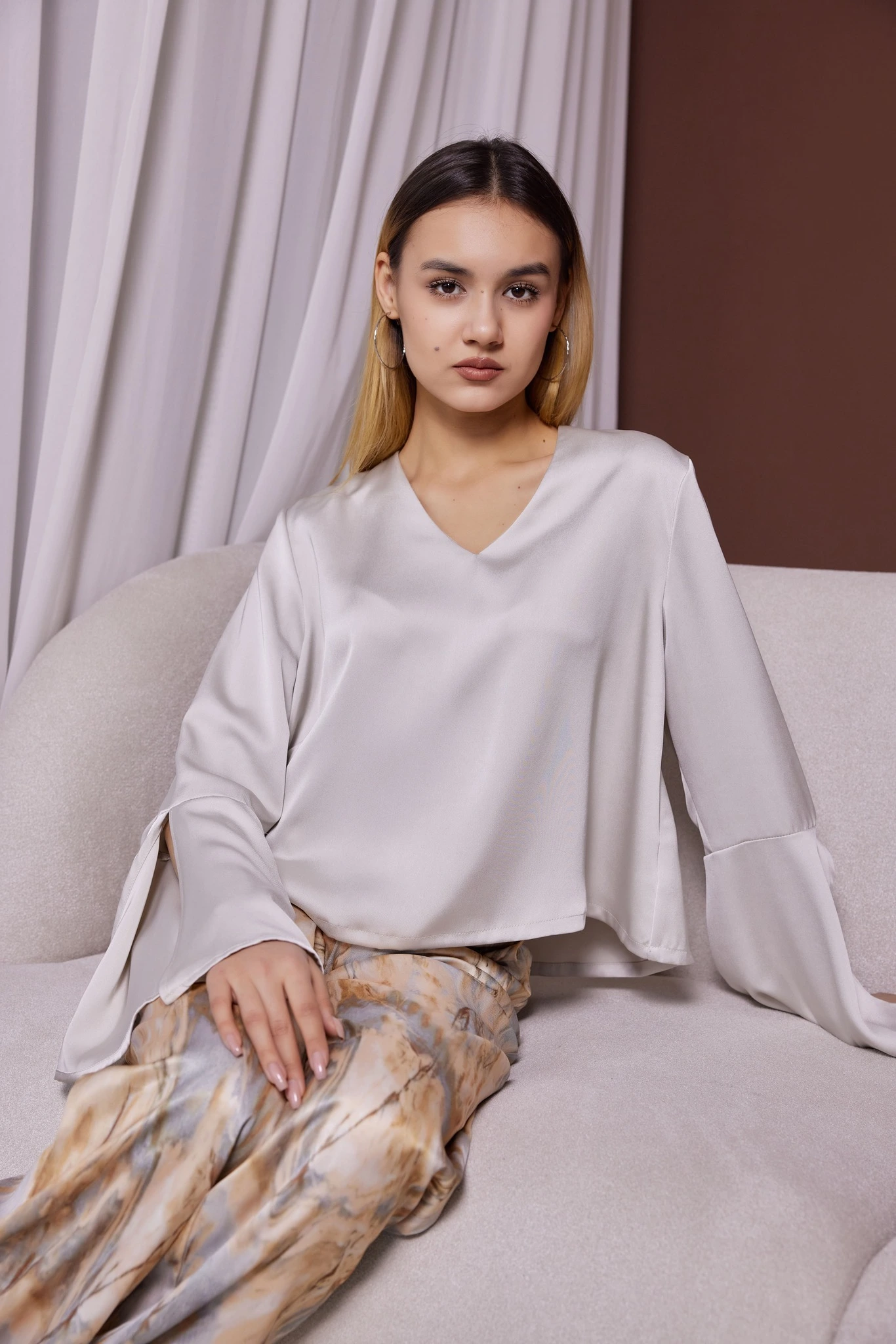 Блузка бежевый для женщин 40276-15 28