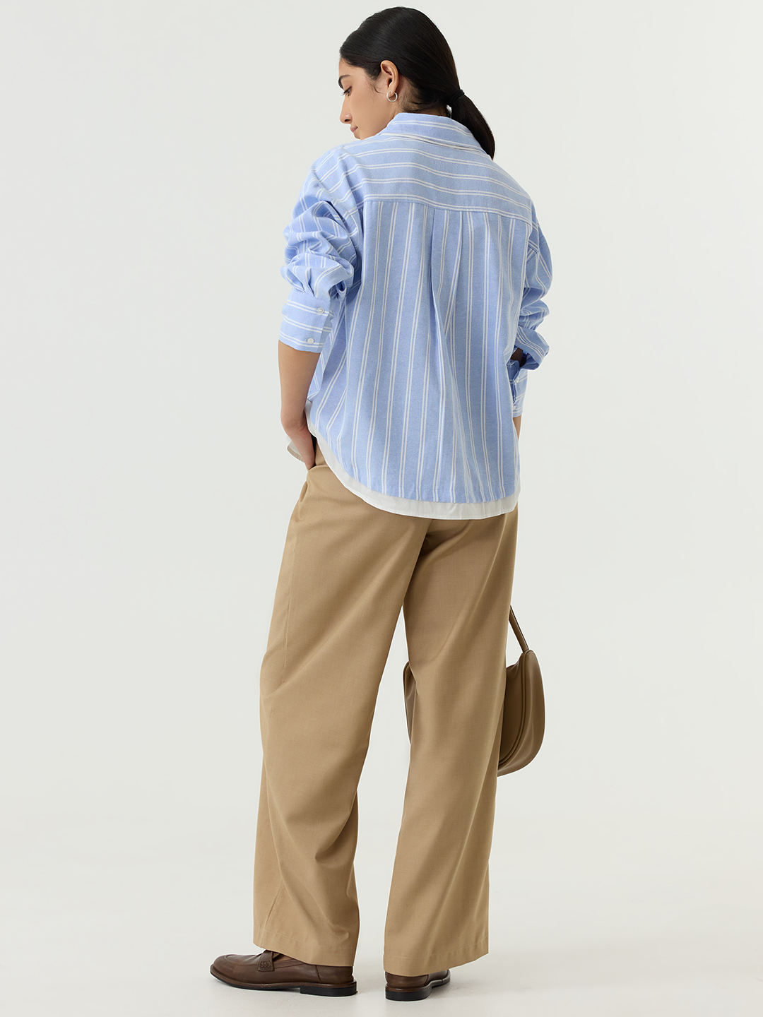 Рубашка бело-голубая полоска для женщин 48250-47 66