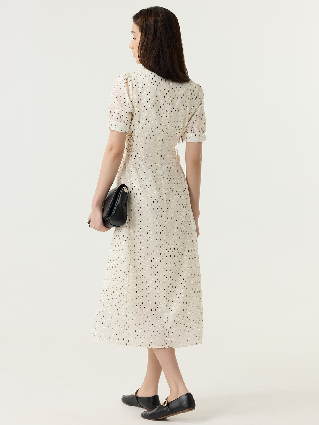 Платье белый в черный горошек  для женщин 48216-297 54