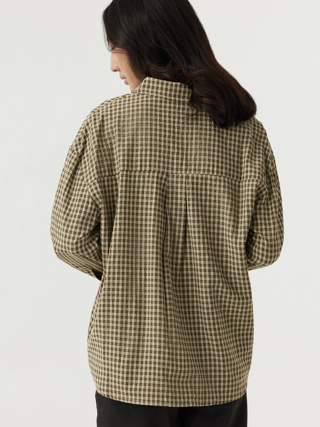 Рубашка зеленая клетка для женщин 48138-54 66