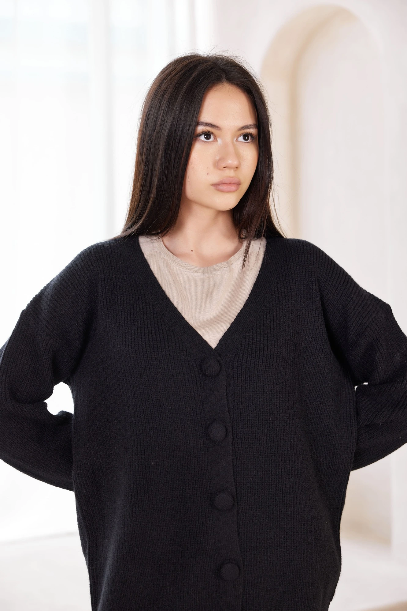 Кардиган черный для женщин 42165-1 50