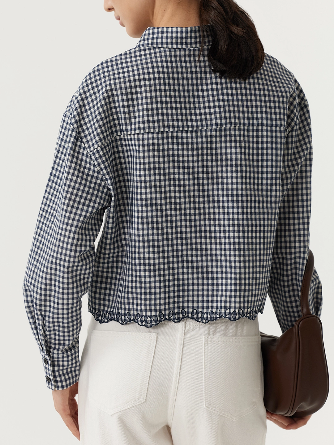 Рубашка бело-синяя клетка для женщин 48256-103 66