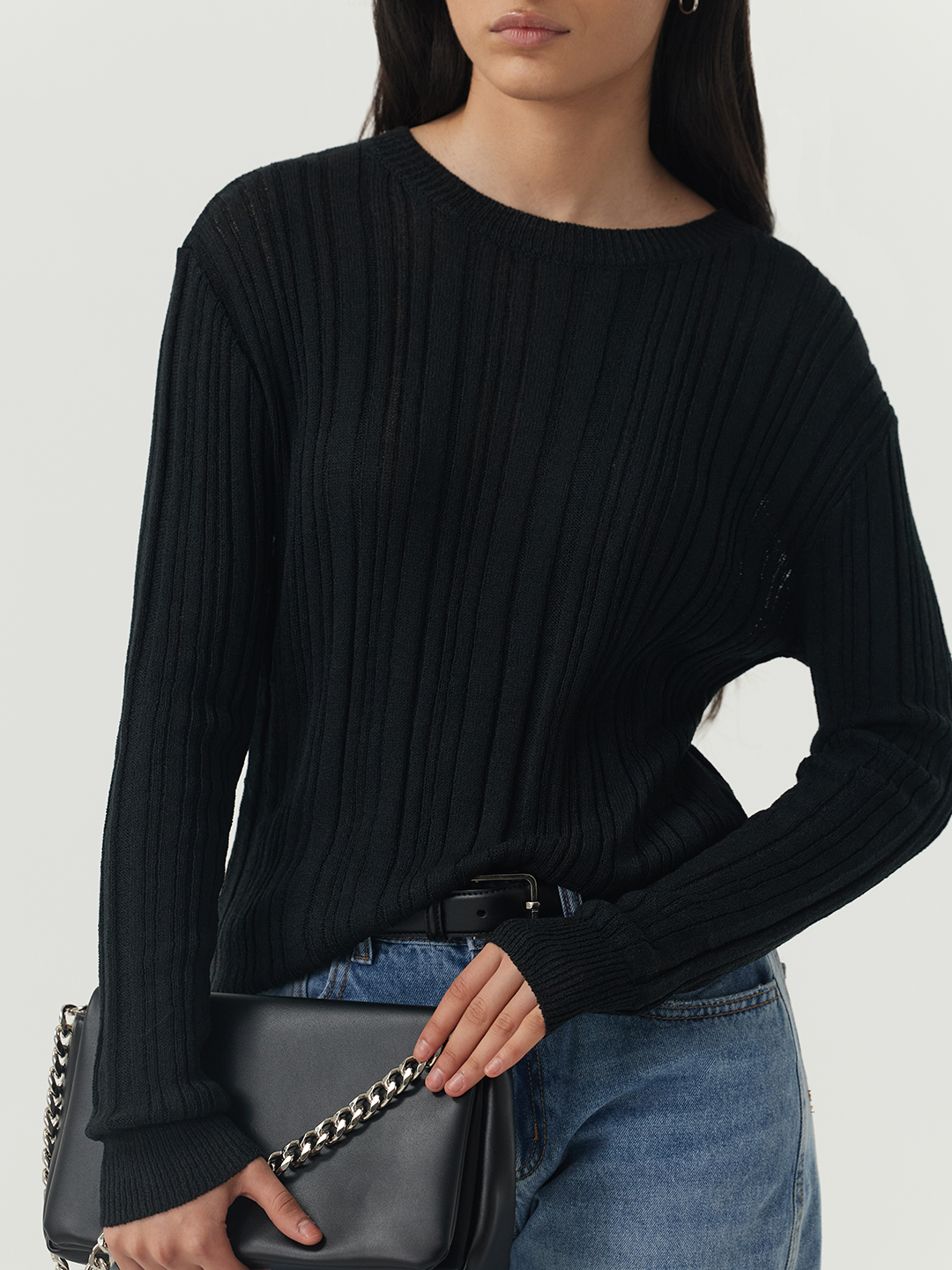 Джемпер черный для женщин 48126-1 60