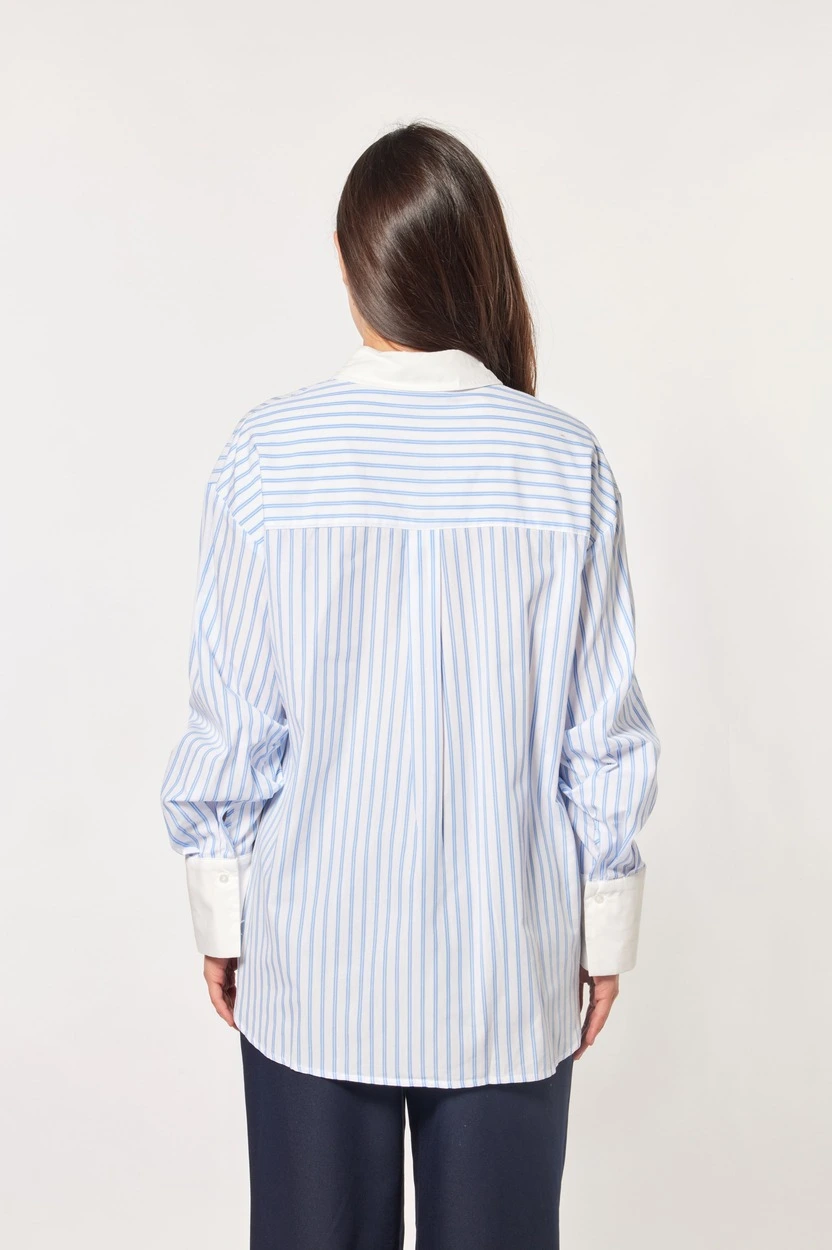 Рубашка бело-голубая полоска для женщин 44249-47 66