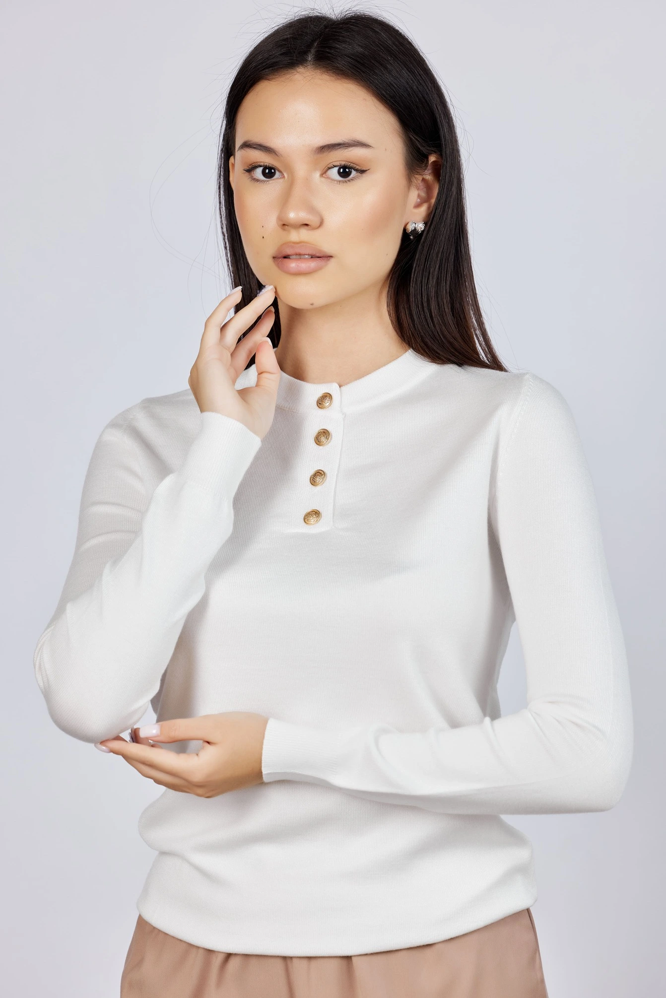 Джемпер белый для женщин 43108-4 60