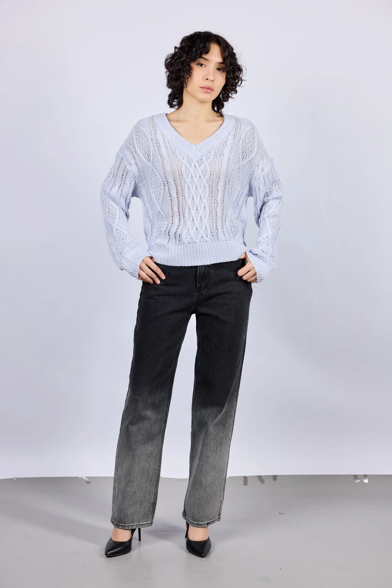 Свитер голубой для женщин 43119-10 65