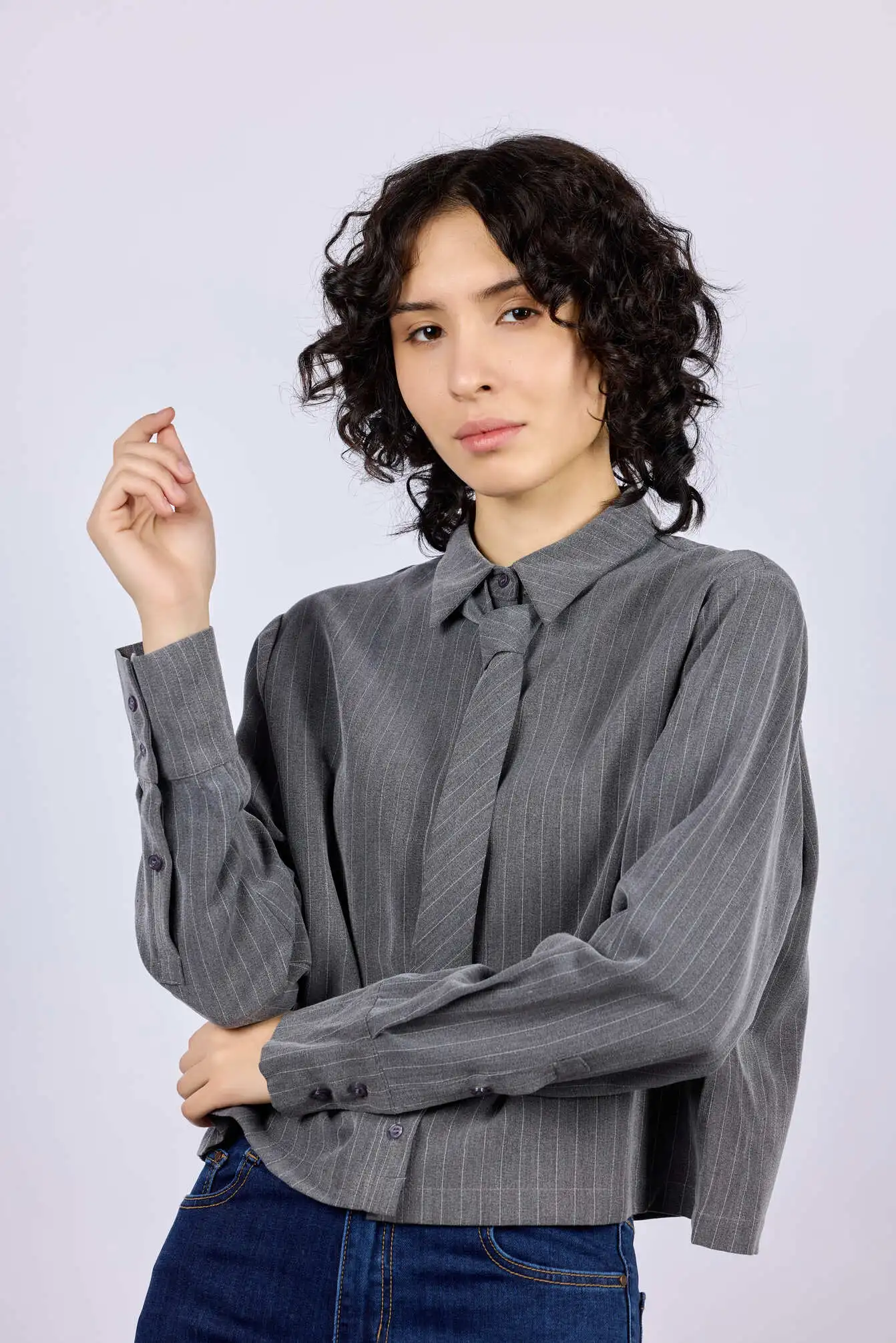 Рубашка серый для женщин 43218-61 66