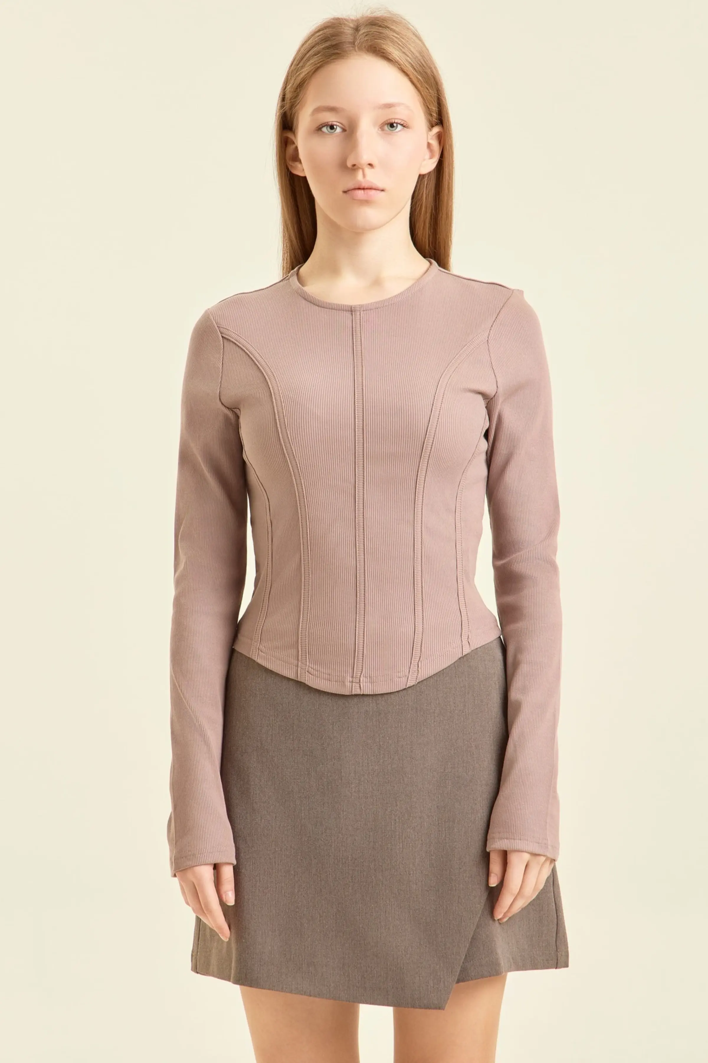 Лонгслив бежевый для женщин 47152-15 59